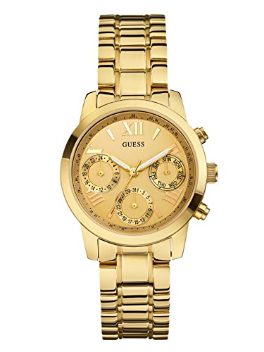  Shop Authentic Guess Mini Sunrise Quartz Gold Dial Gold Steel Strap Watch For Women - W0448L2 - Luxxuri