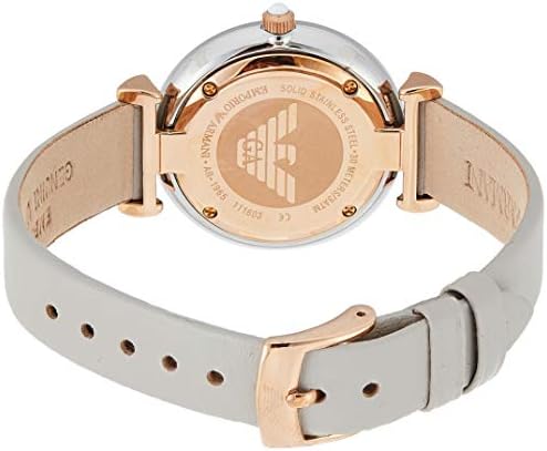  Shop Authentic Emporio Armani Gianni T Bar Quartz Mother of Pearl Dial White Leather Strap Watch For Women - AR1965 - Luxxuri