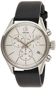 Shop Authentic Calvin Klein Masculine Chronograph White Dial Black Leather Strap Watch for Men - K2H27120 - Luxxuri