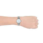  Shop Authentic Emporio Armani Gianni T Bar Mother of Pearl Dial Silver Steel Strap Watch For Women - AR1955 - Luxxuri