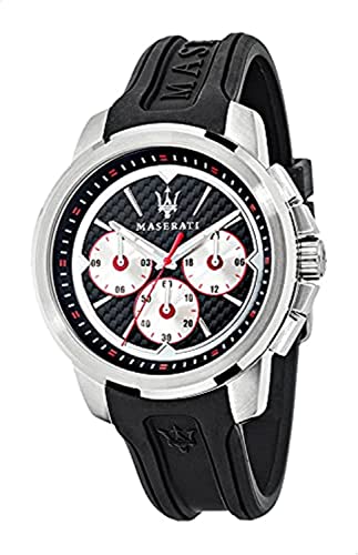  Shop Authentic Maserati SFIDA Chronograph Black Silver Dial Black Rubber Strap Watch For Men - R8851123001 - Luxxuri
