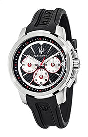  Shop Authentic Maserati SFIDA Chronograph Black Silver Dial Black Rubber Strap Watch For Men - R8851123001 - Luxxuri