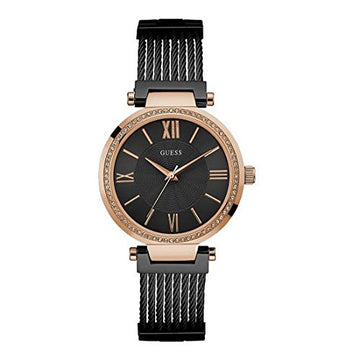  Shop Authentic Guess Soho Diamonds Black Dial Black Mesh Bracelet Watch for Women - W0638L5 - Luxxuri