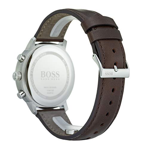  Shop Authentic Hugo Boss Attitude Blue Dial Brown Leather Strap Watch for Men - 1513606 - Luxxuri