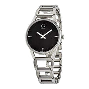  Shop Authentic Calvin Klein Stately Black Dial Silver Steel Strap Watch for Women - K3G2312S - Luxxuri