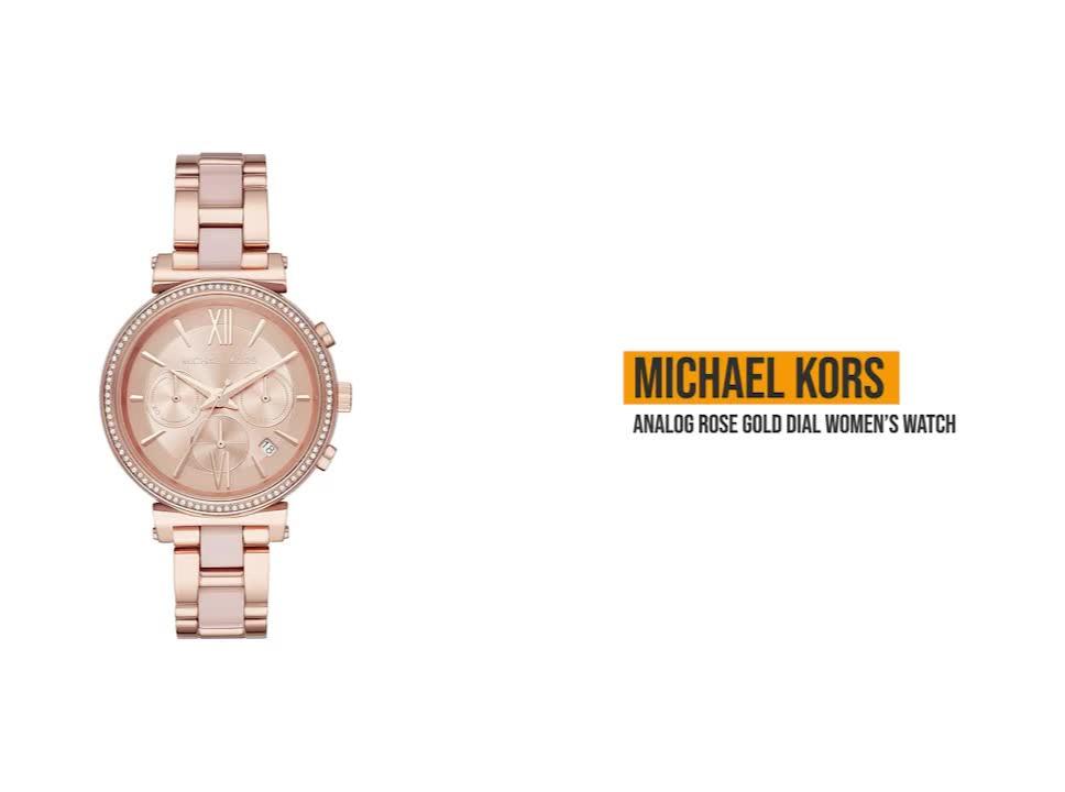  Shop Authentic Michael Kors Sofie Chronograph Rose Gold Dial Rose Gold Steel Strap Watch For Women - MK6560 - Luxxuri
