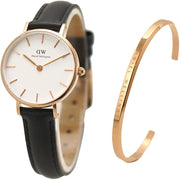  Shop Authentic Daniel Wellington Classic Petite Sheffield White Dial Black Leather Strap Watch For Women - DW00100230 - Luxxuri