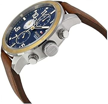  Shop Authentic Tommy Hilfiger Sport Multifunction Blue Dial Brown Leather Strap Watch for Men - 1791137 - Luxxuri