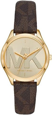  Shop Authentic Michael Kors Jaycie Three Hand Gold Dial Brown Leather Strap Watch for Women - MK2862 - Luxxuri