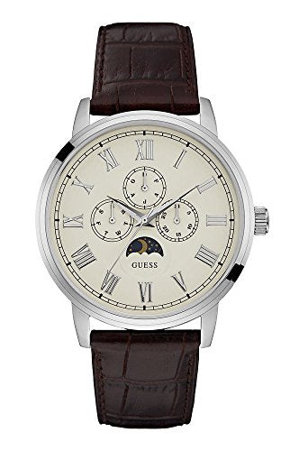  Shop Authentic Guess Delancy Quartz White Dial Brown Leather Strap Watch For Men - W0870G1 - Luxxuri
