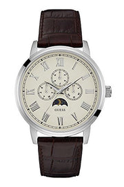  Shop Authentic Guess Delancy Quartz White Dial Brown Leather Strap Watch For Men - W0870G1 - Luxxuri