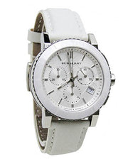  Shop Authentic Burberry City Chronograph White Dial White Leather Strap Watch For Women - BU9701 - Luxxuri