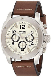  Shop Authentic Fossil Modern Machine White Dial Brown Leather Strap Watch for Men - FS4929 - Luxxuri