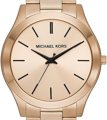  Shop Authentic Michael Kors Slim Runway Three-Hand Gold Dial Gold Steel Strap Watch for Women - MK9122 - Luxxuri