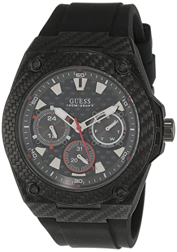  Shop Authentic Guess Legacy Black Dial Black Rubber Strap Watch For Men - W1048G2 - Luxxuri