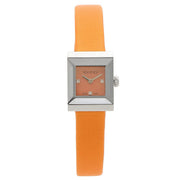  Shop Authentic Gucci G-Frame Square Mother of Pearl Orange Dial Orange Leather Strap Watch For Women - YA128532 - Luxxuri