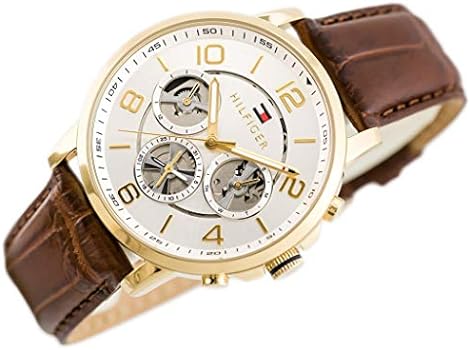  Shop Authentic Tommy Hilfiger Keagan Quartz Silver Dial Brown Leather Strap Watch for Men - 1791291 - Luxxuri