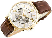  Shop Authentic Tommy Hilfiger Keagan Quartz Silver Dial Brown Leather Strap Watch for Men - 1791291 - Luxxuri