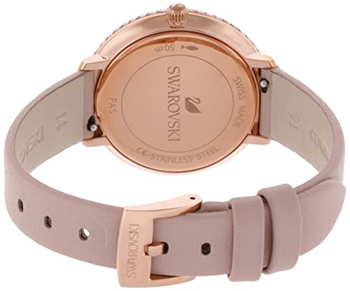 Shop Authentic Swarovski Crystal Frost White Dial Pink Leather Strap Watch for Women - 5519223 - Luxxuri