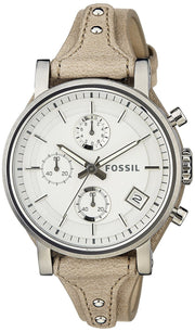  Shop Authentic Fossil Boyfriend Chronograph White Dial Brown Leather Strap Watch for Women - ES3625 - Luxxuri