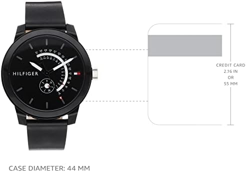  Shop Authentic Tommy Hilfiger Denim Quartz Black Dial Black Leather Strap Watch for Men - 1791479 - Luxxuri