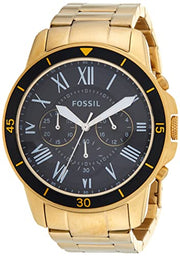  Shop Authentic Fossil Inscription Automatic Black Dial Gold Steel Strap Watch for Men - FS5267 - Luxxuri