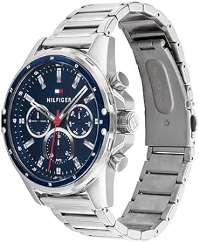  Shop Authentic Tommy Hilfiger Mason Quartz Blue Dial Silver Steel Strap Watch for Men - 1791788 - Luxxuri