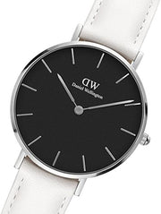  Shop Authentic Daniel Wellington Classic Petite Bondi Black Dial White Leather Strap Watch For Women - DW00100284 - Luxxuri