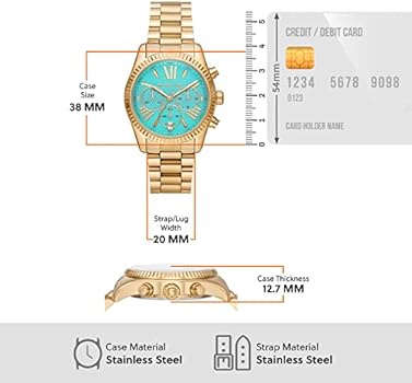  Shop Authentic Michael Kors Lexington Chronograph Blue Dial Gold Steel Strap Watch For Women - MK7216 - Luxxuri