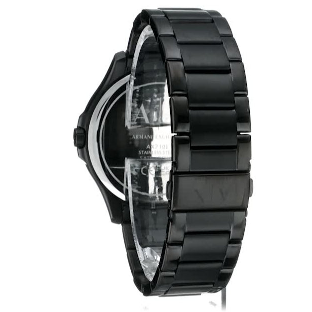  Shop Authentic Armani Exchange Hampton Black Dial Black Steel Strap Watch For Men - AX7101 - Luxxuri