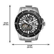  Shop Authentic Fossil FB-01 Automatic Skeleton Black Dial Silver Steel Strap Watch for Men - ME3190 - Luxxuri