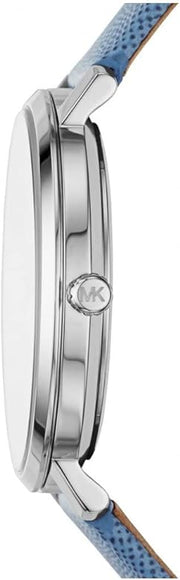  Shop Authentic Michael Kors Jaryn Quartz Silver Dial Blue Leather Strap Watch For Women - MK2495 - Luxxuri