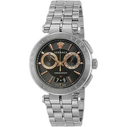  Shop Authentic Versace Aion Chronograph Black Dial Silver Steel Strap Watch For Men - VE1D01019 - Luxxuri