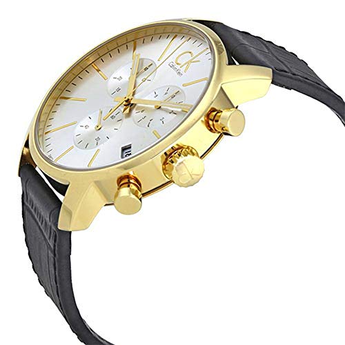  Shop Authentic Calvin Klein City Chronograph Silver Dial Black Leather Strap Watch for Men - K2G275C6 - Luxxuri