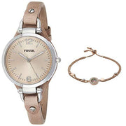  Shop Authentic Fossil Georgia Bone Grey Dial Beige Leather Strap Watch for Women - ES2830 - Luxxuri