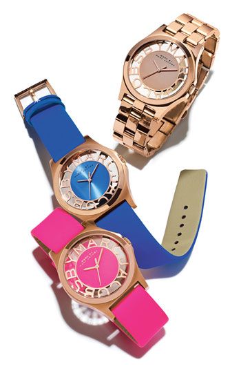  Shop Authentic Marc Jacobs Henry Skeleton Blue Dial Blue Leather Strap Watch for Women - MBM1244 - Luxxuri