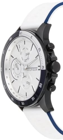  Shop Authentic Tommy Hilfiger Bank Chronograph White Dial White Rubber Strap Watch for Men - 1791723 - Luxxuri