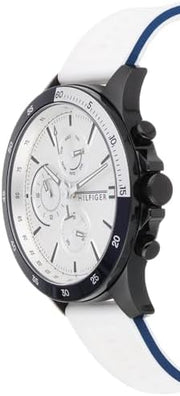  Shop Authentic Tommy Hilfiger Bank Chronograph White Dial White Rubber Strap Watch for Men - 1791723 - Luxxuri