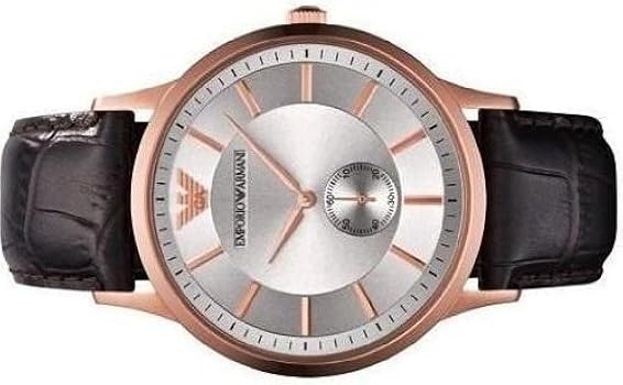  Shop Authentic Emporio Armani Classic Analog Silver Dial Brown Leather Strap Watch For Men - AR9101 - Luxxuri