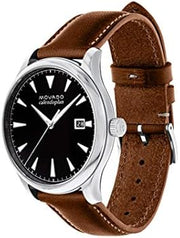  Shop Authentic Movado Heritage Calendoplan Black Dial Brown Leather Strap Watch for Men - 3650001 - Luxxuri