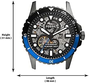  Shop Authentic Fossil FB-01 Automatic Skeleton Black Dial Grey Steel Strap Watch for Men - ME3201 - Luxxuri
