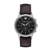  Shop Authentic Emporio Armani Renato Chronograph Black Dial Brown Leather Strap Watch For Men - AR2482 - Luxxuri