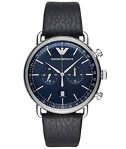  Shop Authentic Emporio Armani Aviator Blue Dial Blue Leather Strap Watch For Men - AR11105 - Luxxuri