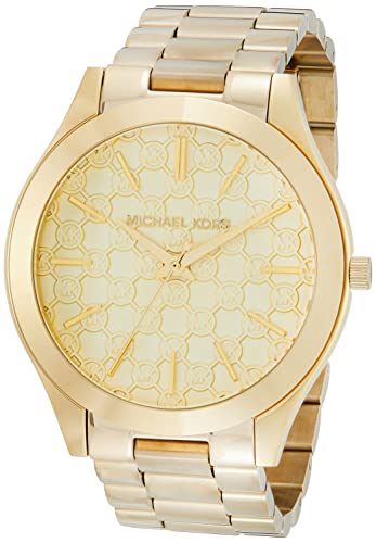  Shop Authentic Michael Kors Slim Runway Gold Dial Gold Steel Strap Watch for Women - MK3335 - Luxxuri