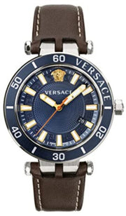  Shop Authentic Versace Greca Sport Analog Blue Dial Brown Leather Strap Watch For Men - VEZ300121 - Luxxuri