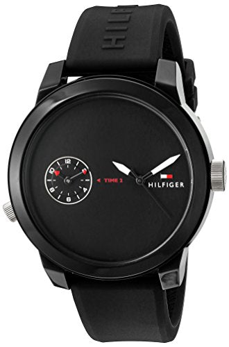  Shop Authentic Tommy Hilfiger Denim Black Dial Black Rubber Strap Watch for Men - 1791326 - Luxxuri
