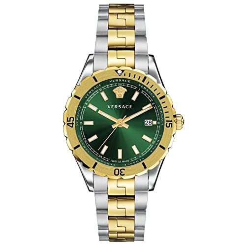  Shop Authentic Versace Hellenyium Quartz Green Dial Two Tone Steel Strap Watch For Men - VE3A00720 - Luxxuri