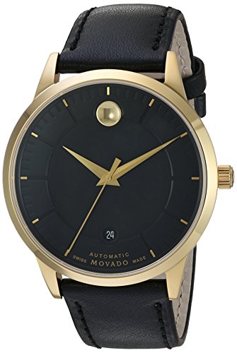  Shop Authentic Movado 1881 Automatic Black Dial Black Leather Strap Watch For Men - 606875 - Luxxuri