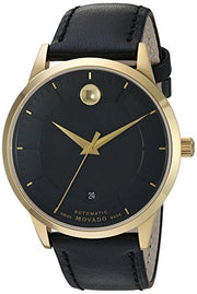  Shop Authentic Movado 1881 Automatic Black Dial Black Leather Strap Watch For Men - 606875 - Luxxuri