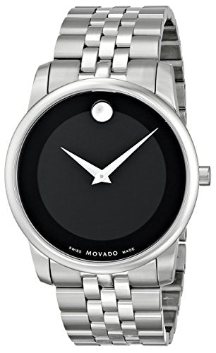  Shop Authentic Movado Museum Classic Black Dial Silver Steel Strap Watch For Men - 606504 - Luxxuri